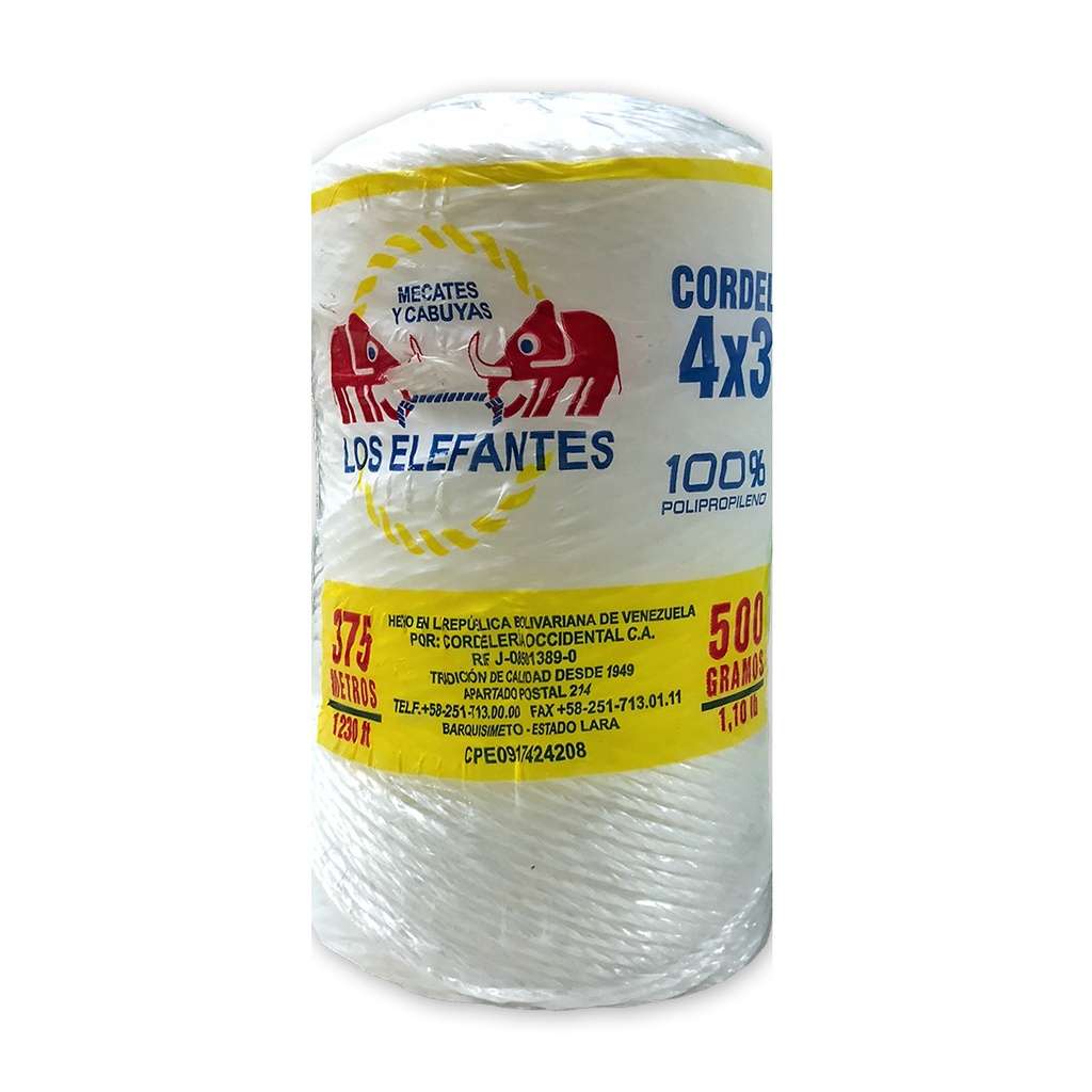 CORDEL 4X3 BLANCO (PP 30 ELEFANTE) 1-237