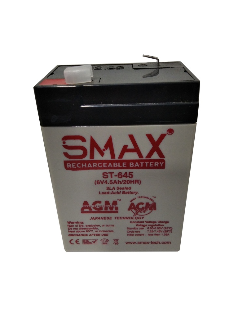 BATERIA AGM 6V 4.5AH 20HR SMAX 1-644