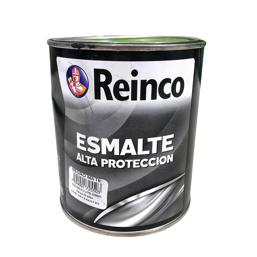 PINTURA ESMALTE NEGRO MATE x 1/4 REINCO 1-671