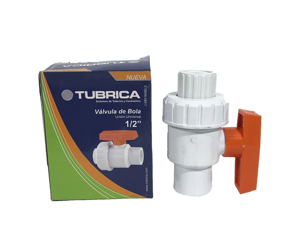 LLAVE DE BOLA C/UNION PVC ROSCA 1/2" TUBRICA 1-682