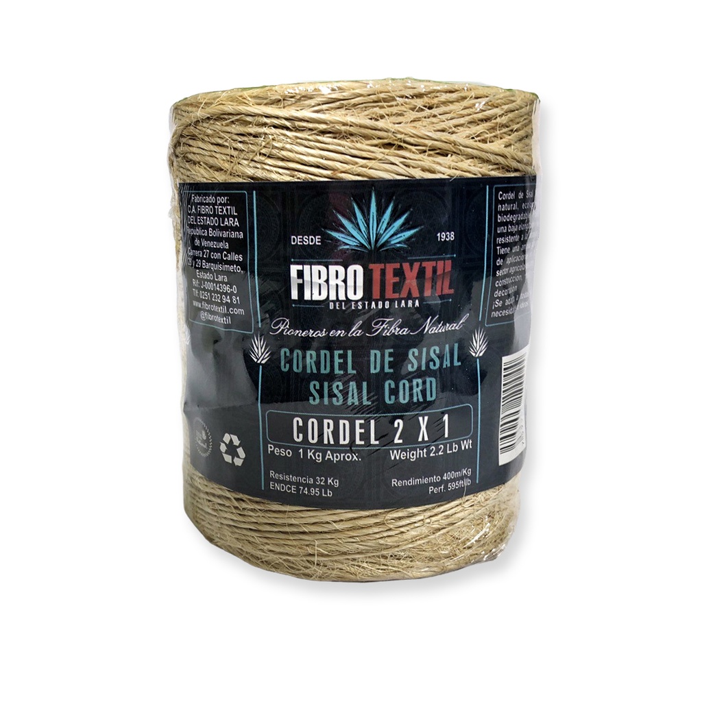 CORDEL SISAL 2x1 x 1 KG FIBRO TEXTIL 1-758