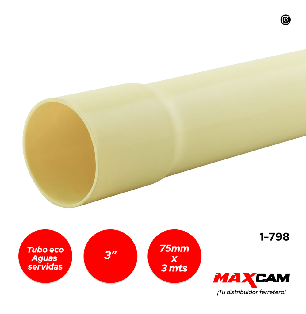 TUBO ECO AN 75MMx3M 3PULG ECOTUBO 1-798