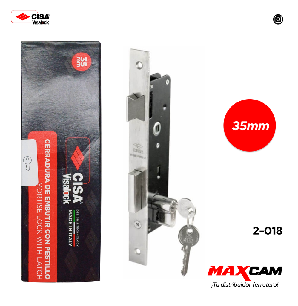 CERRADURA EMBUTIR 35MM CISA 2-018