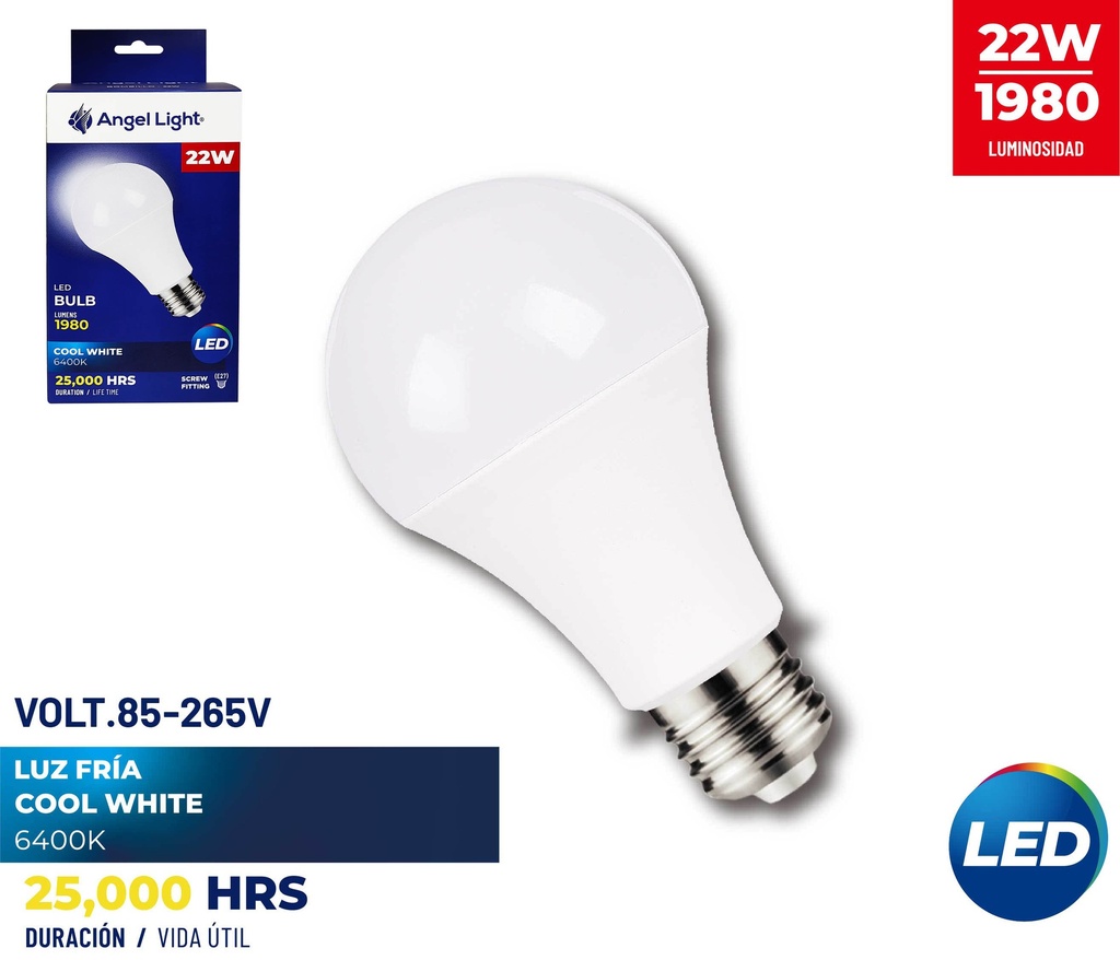 BOMBILLO BULBO LED 22W ALTO BRILLO ANGEL L 9-245