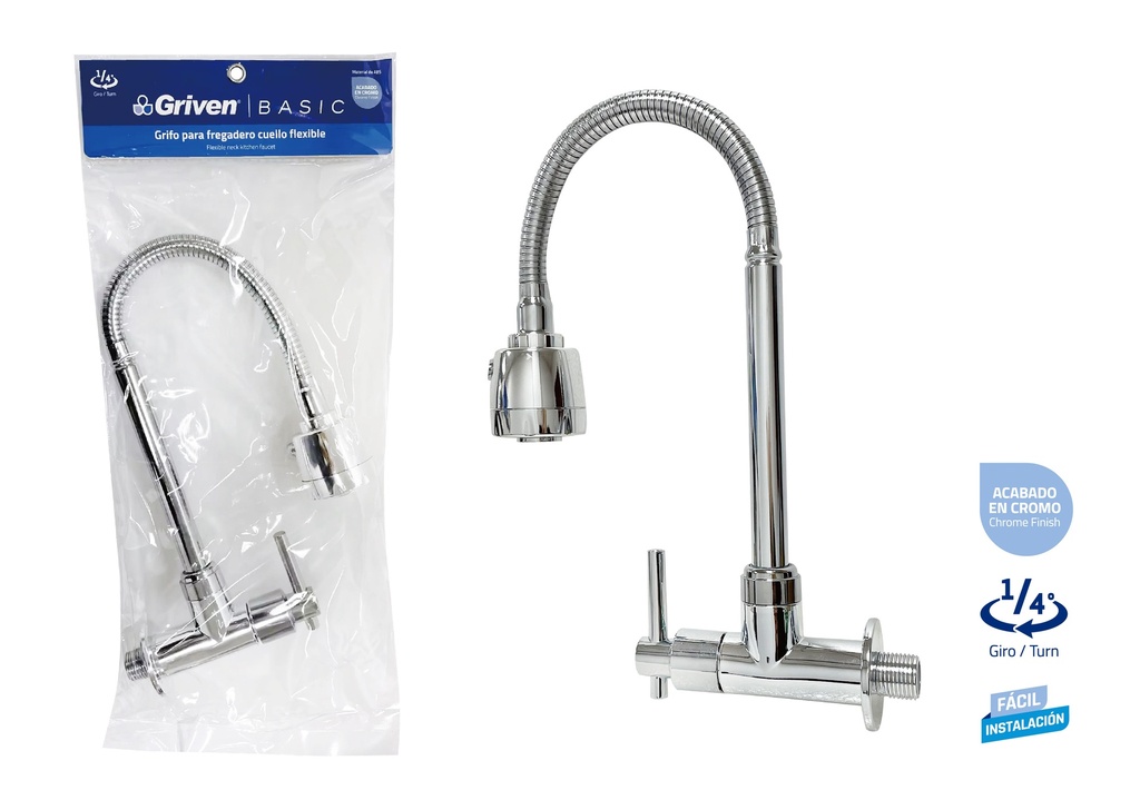 LLAVE FREGADERO INDIVID FLEX PARED GRIVEN BASIC 9-260