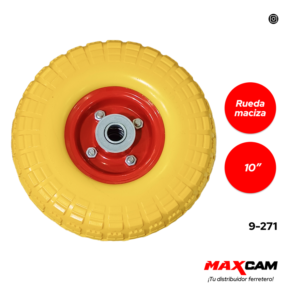 RUEDA MACIZA P/ CARRUCHA x 10" AMARILLA 9-271