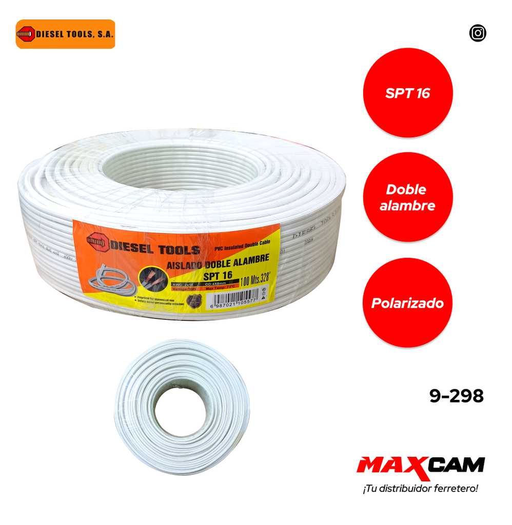 CABLE SPT 2X16 ALEACION SPT16 DIESEL TOOL 9-298
