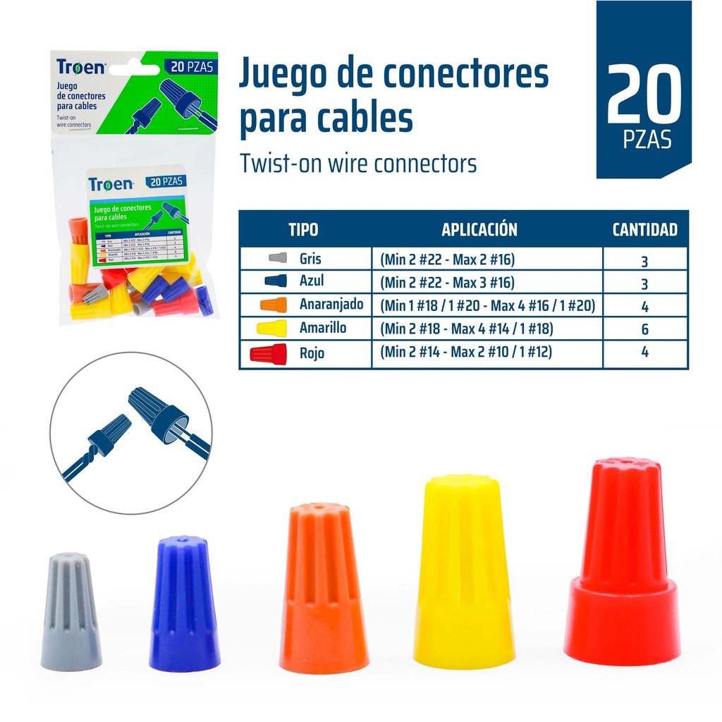 SET CONECTORES EMPALME TROEN 9-341