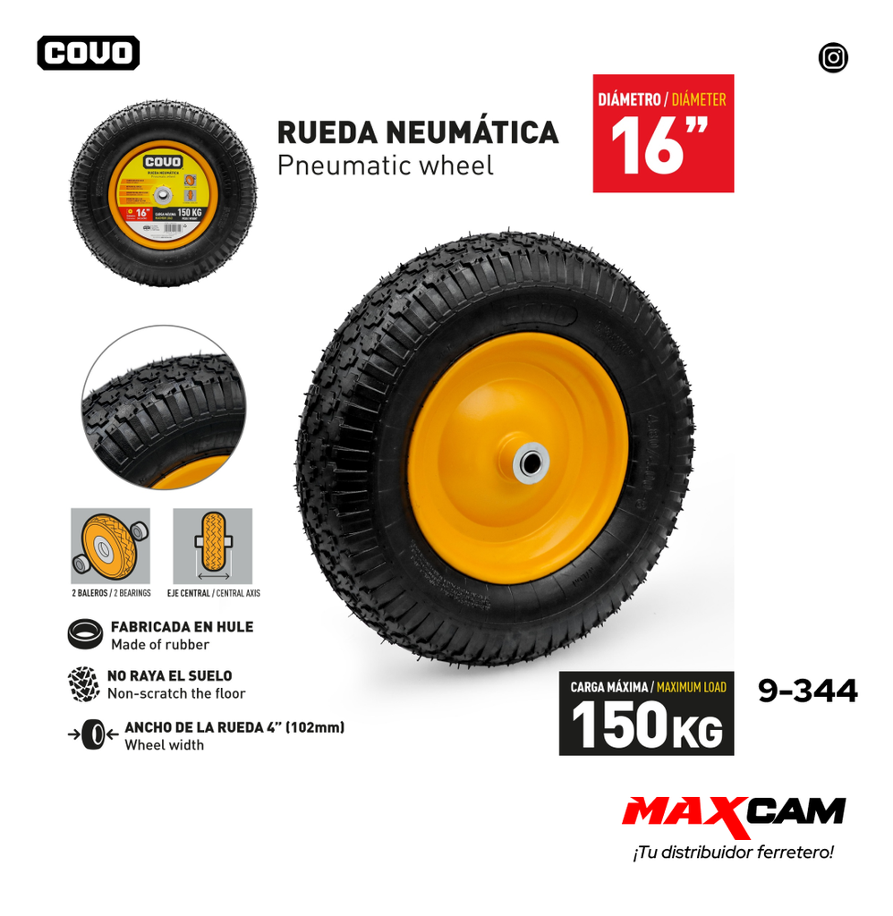 RUEDA NEUMATICA 16" COVO 9-344