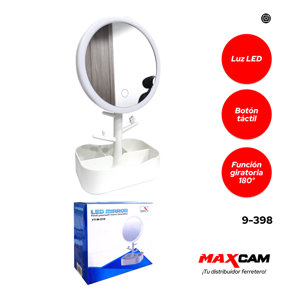ESPEJO C/LUZ LED WILDWOLF 9-398