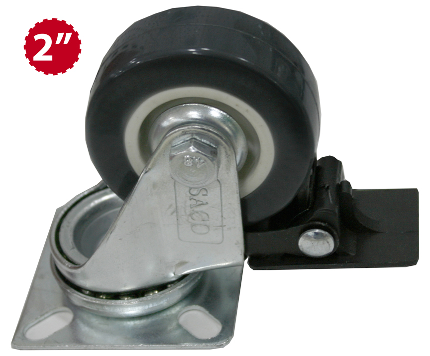 RUEDA GIRATORIA C/FRENO GRIS 2" SACO 9-400