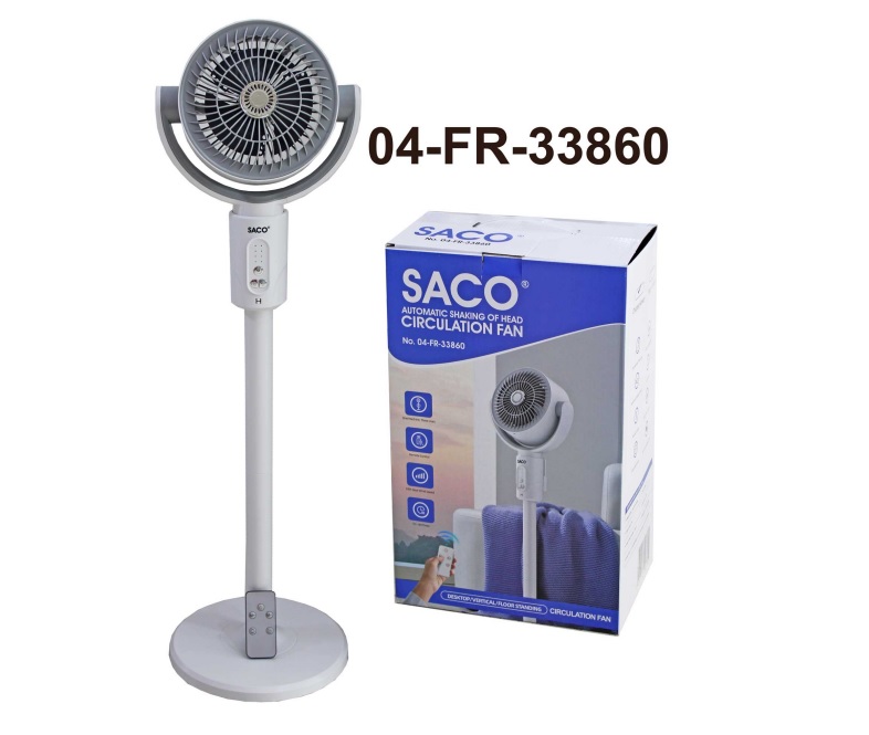 VENTILADOR RECARGABLE C/CONTROL 10W SACO 9-411