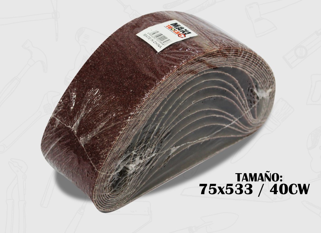 LIJA BANDA GRANO 40 x 4" x UNID MAXI TOOLS 9-460