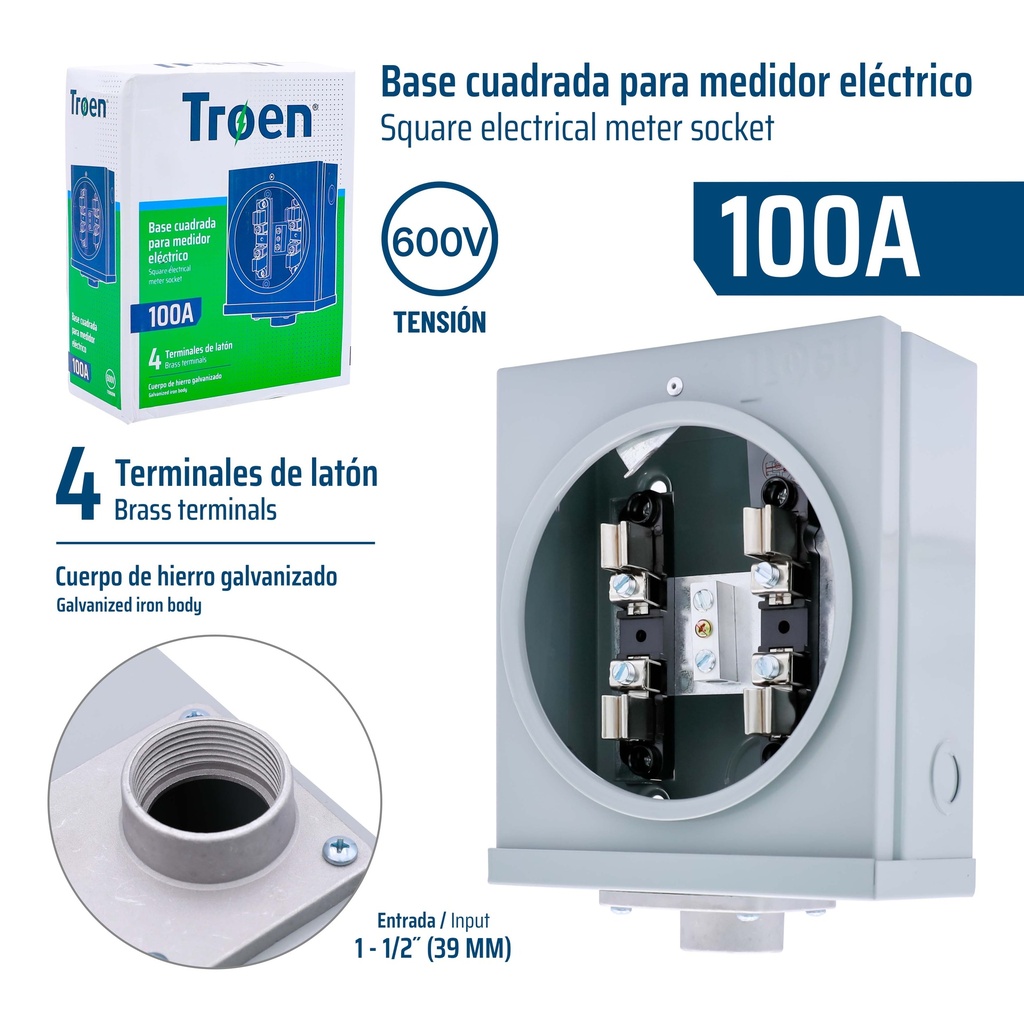 CAJA P/MEDIDOR ELECTRICO 100A TROEN 9-524