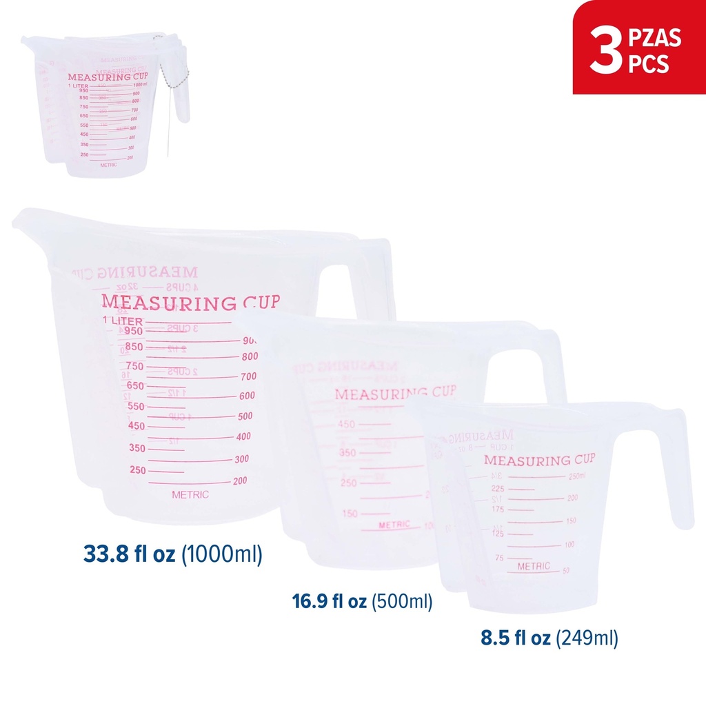 JUEGO TAZAS P/MEDIR x 3 UNID EXCALIBUR 9-569