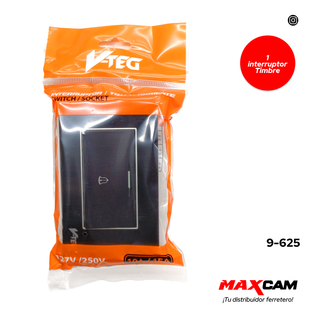 INTERRUPTOR P/TIMBRE ACRILICO V-TEG 9-625