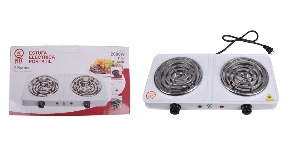 COCINA ELECTRICA 2 HORNILLA KIT COOK 4-801