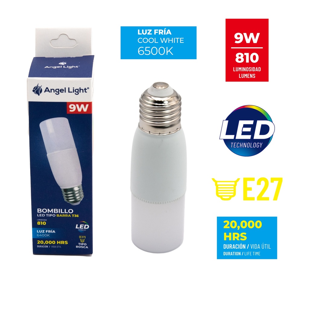 BOMBILLO LED T37 9W ANGEL LIGHT 4-851