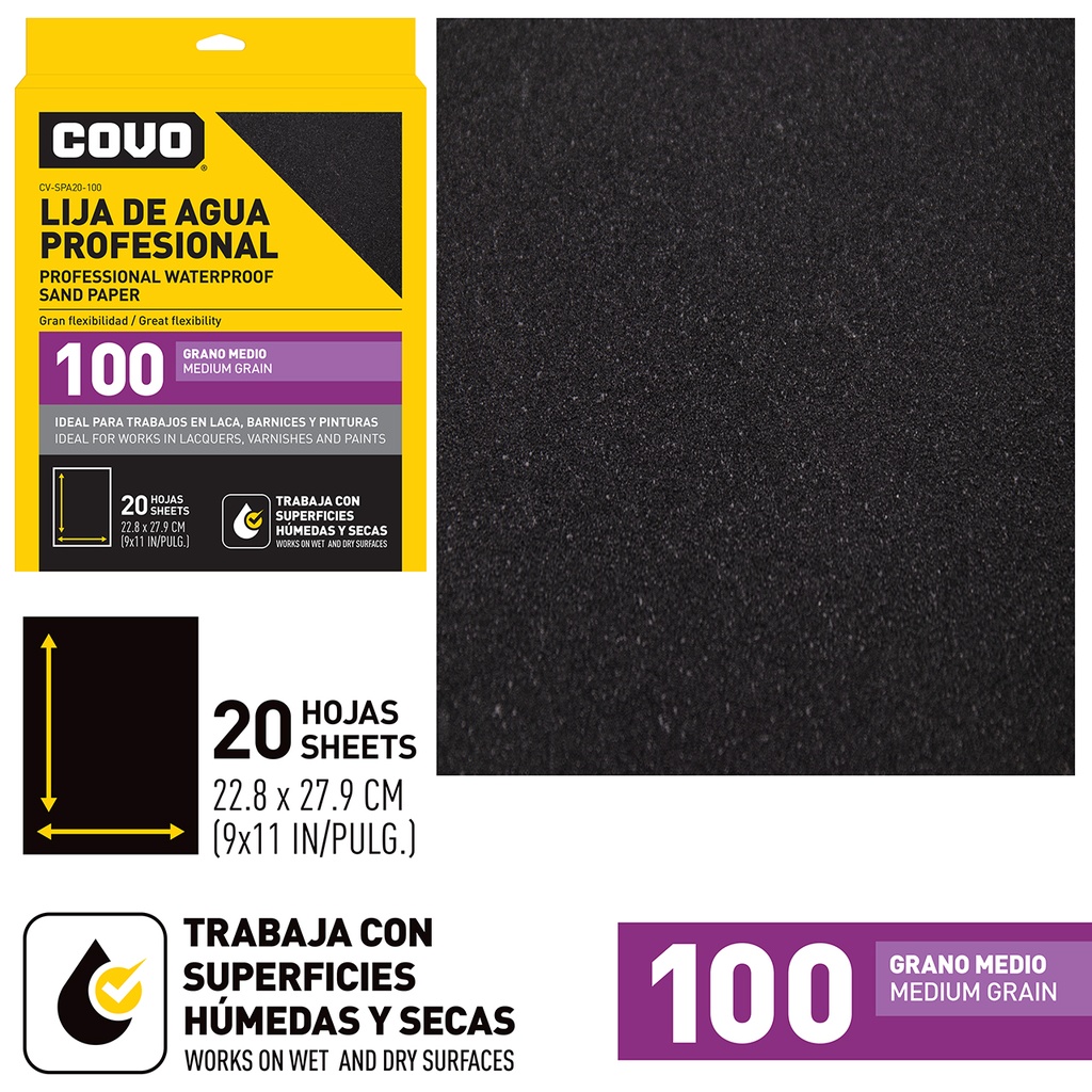 [4-896] LIJA GRANO 100 x UNID COVO 4-896