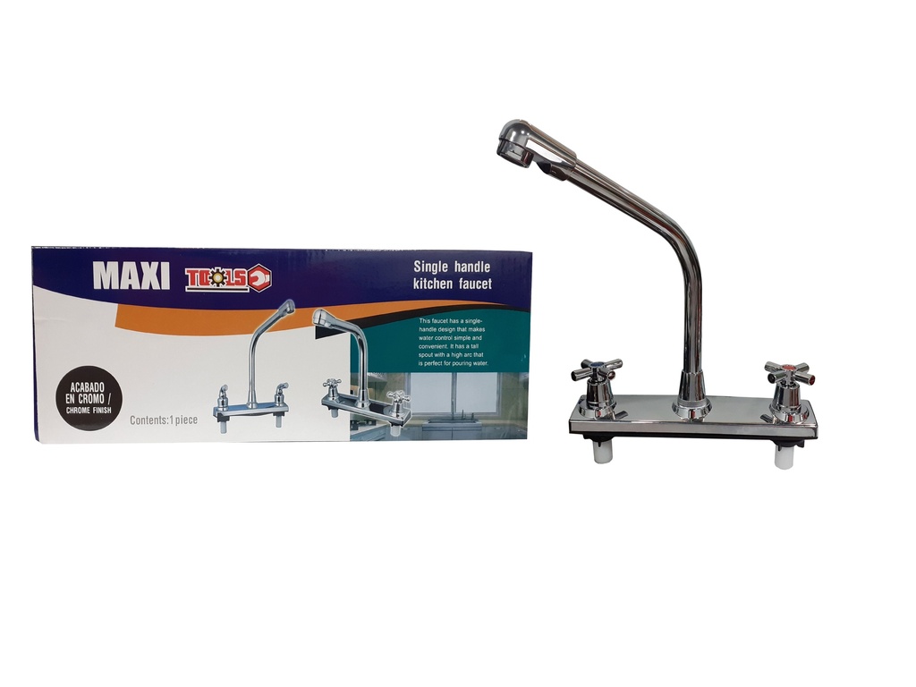 LLAVE FREGADERO DOBLE 8" PLAST/CROM MAXI TOOL 4-962