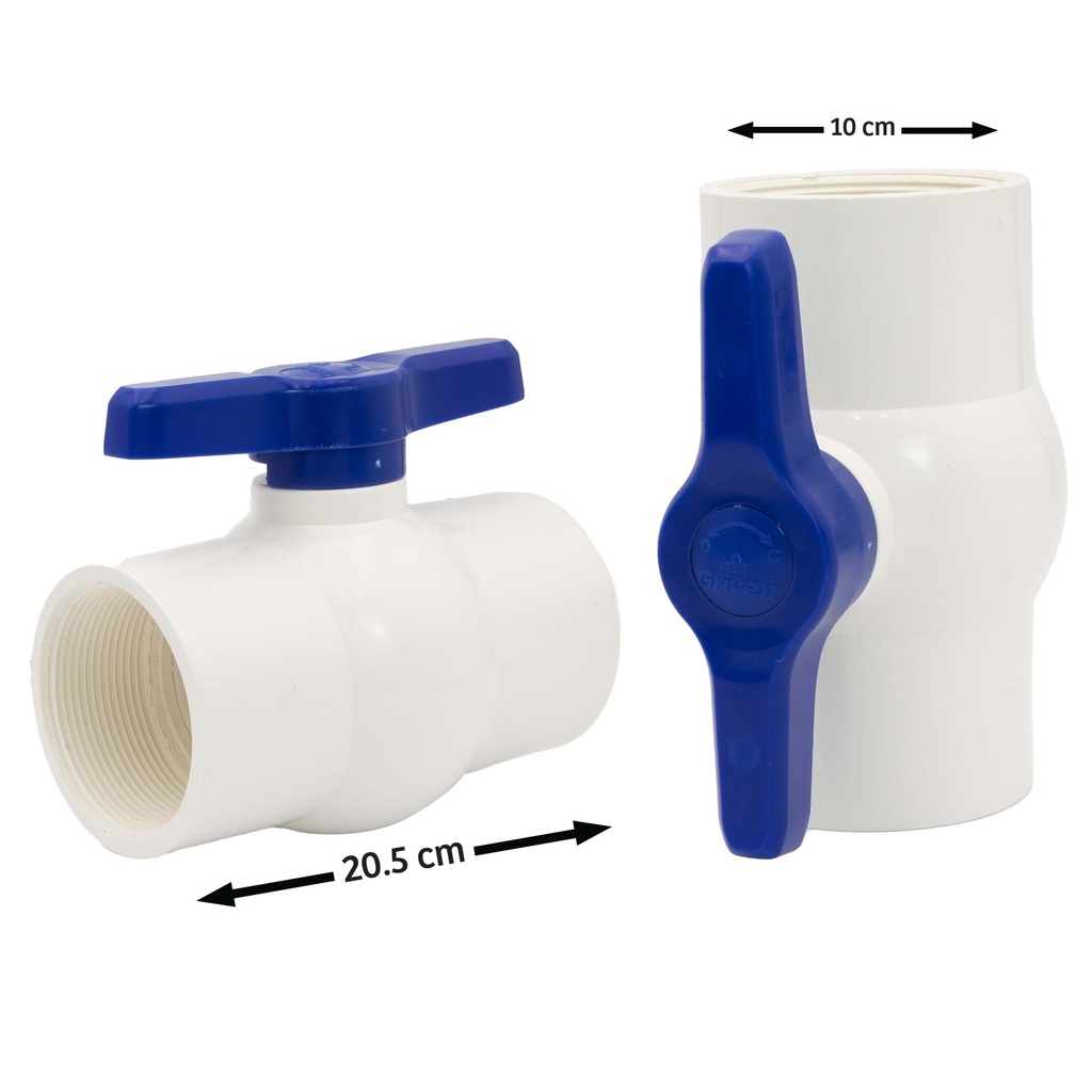 LLAVE DE BOLA PVC C/ROSCA x 3" GRIVEN 4-983