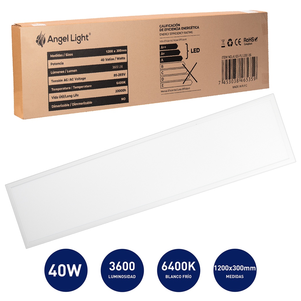 LAMPARA LED EMPOTRAR 40W 120CMX30CM ANGEL LIG 5-068