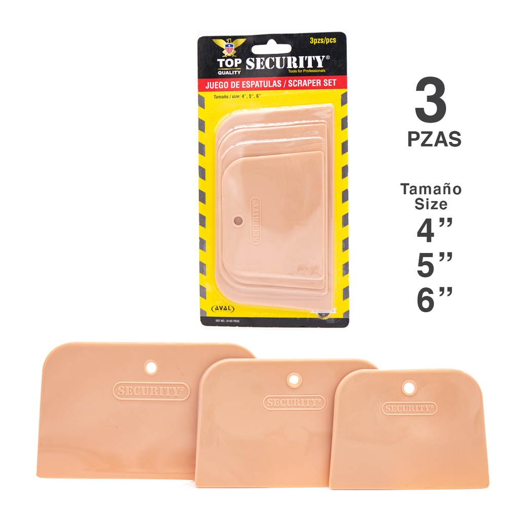 JUEGO DE 3 ESPATULAS PLASTICAS SECURITY 5-102