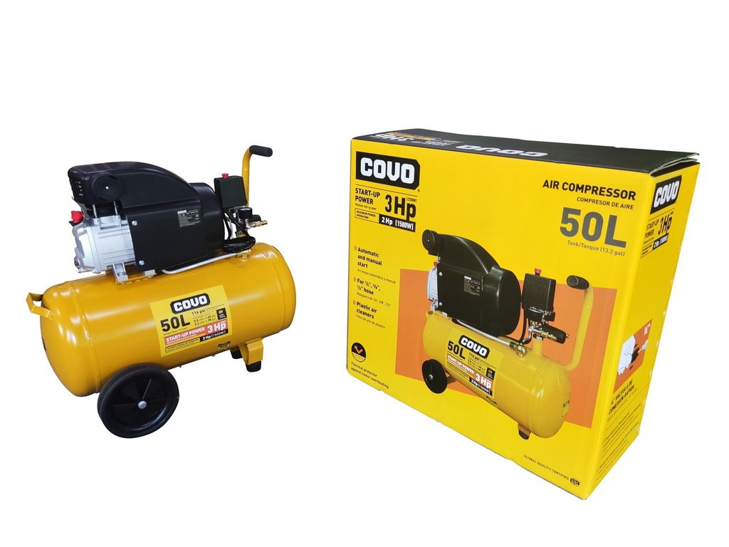 COMPRESOR DE AIRE 3HP 50L COVO 8-234