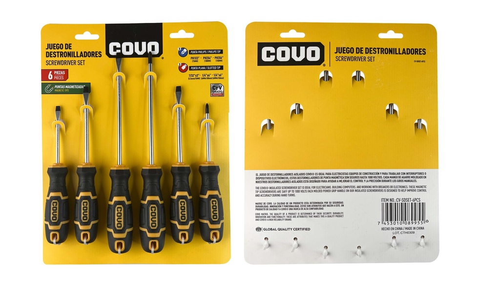 JUEGO DESTORNILLADOR 6 PCS COVO 8-256