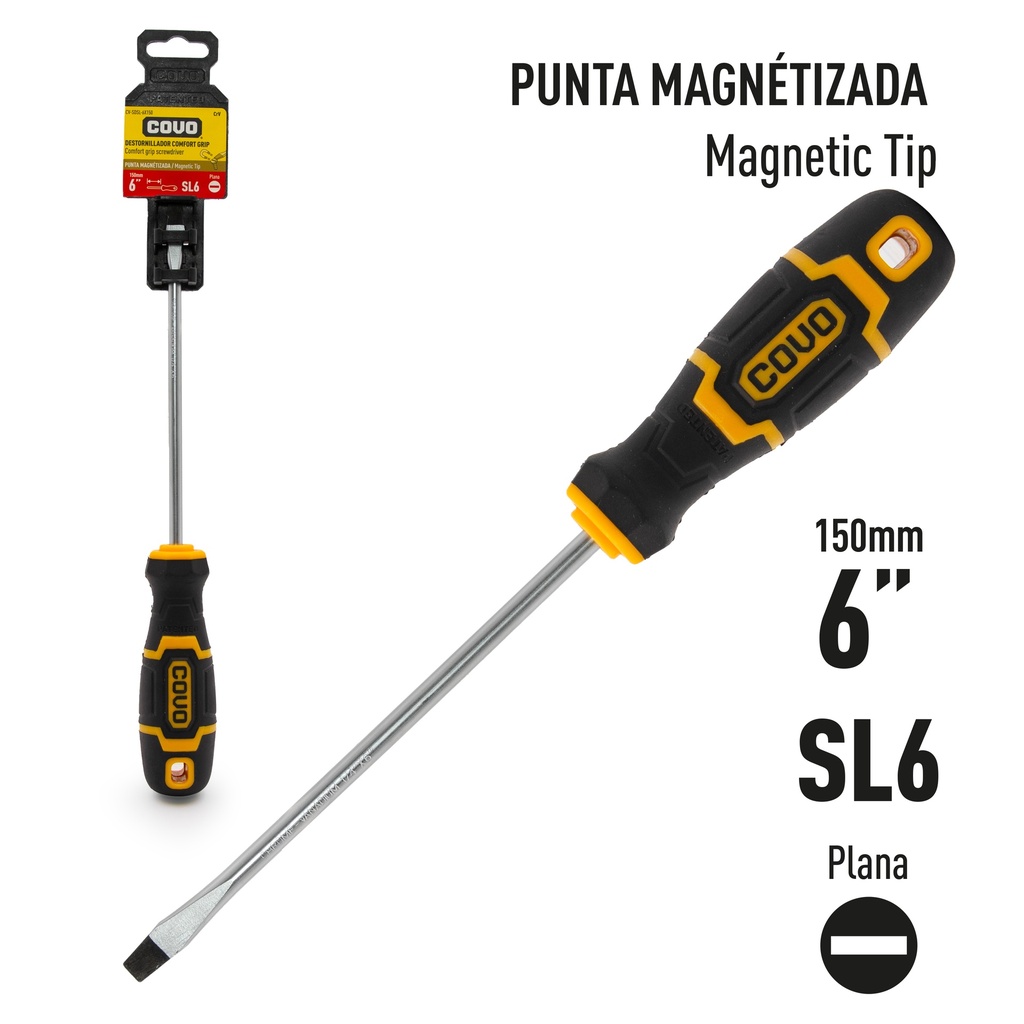 DESTORNILLADOR PLANO 1/4 x 6" COVO 8-303