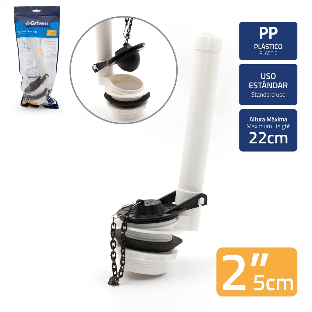 DESAGUE PARA W. C. 2" GRIVEN 8-306