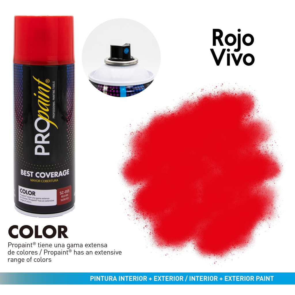SPRAY ROJO VIVO x 400 ML PRO PAINT 8-347