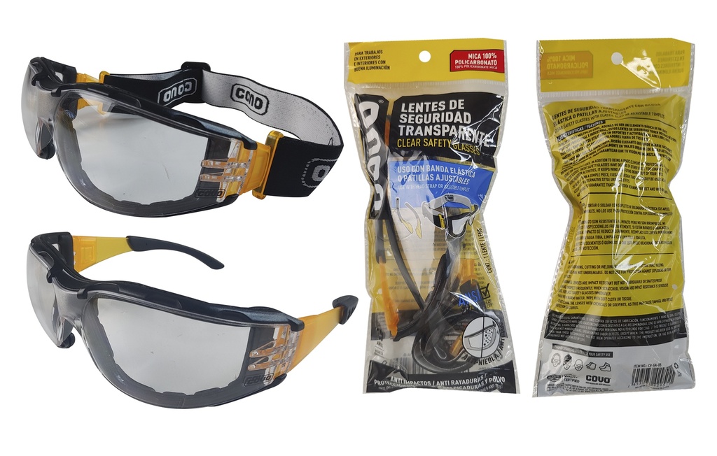 LENTES DE SEGURIDAD TRANSPARENTE COVO 8-369