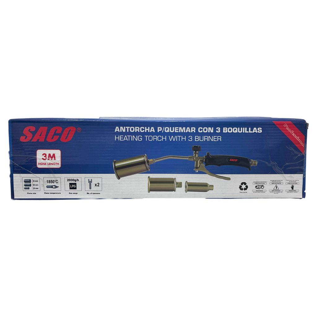 SOPLETE CON 3 BOQUILLAS SACO 8-527