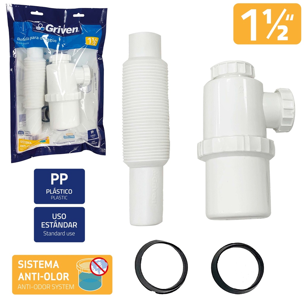 SIFON EXTENSIBLE 1 1/2 C/RECIPIENTE GRIVEN 8-587