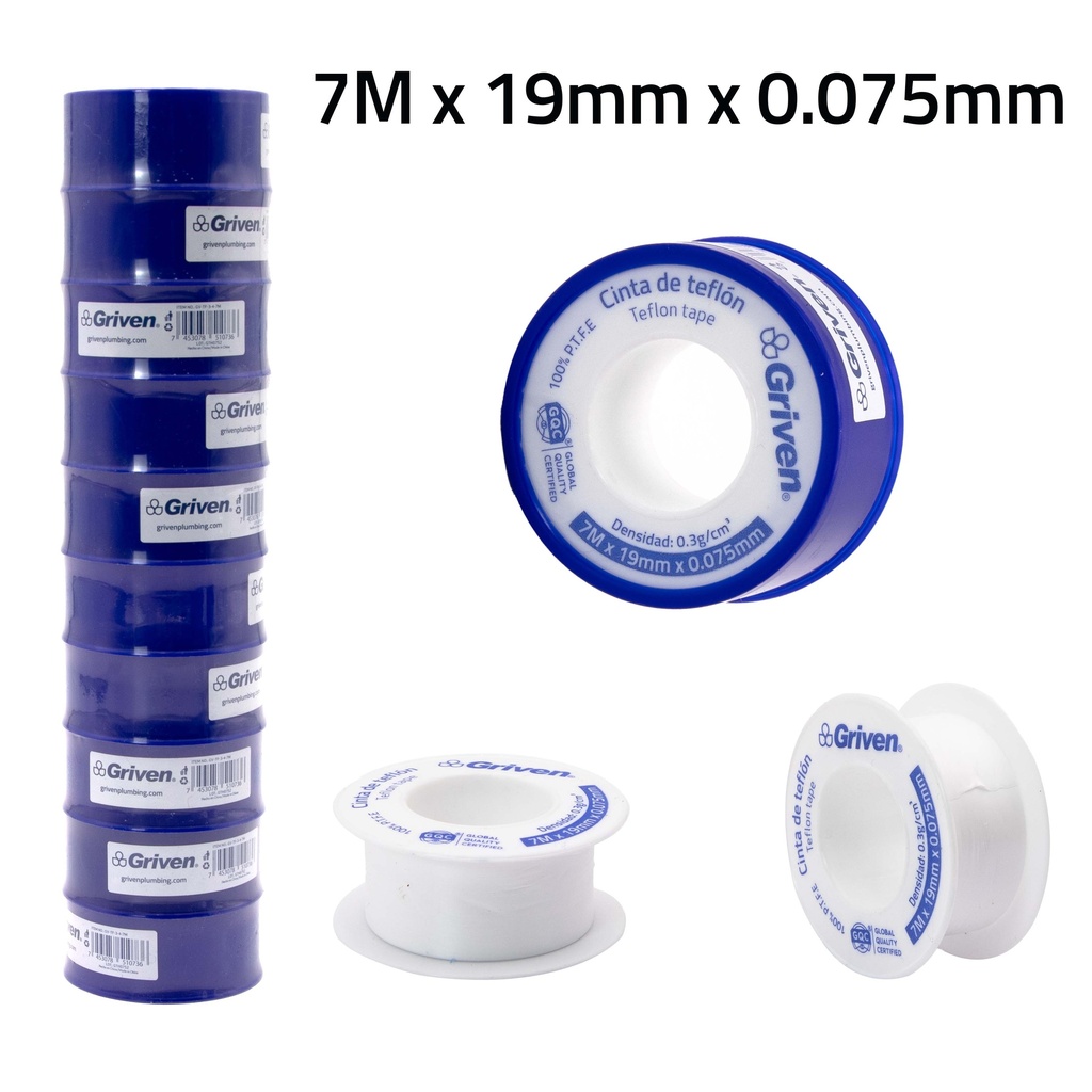 TEFLON PROFESIONAL 3/4 x 7MTS GRIVEN 8-591