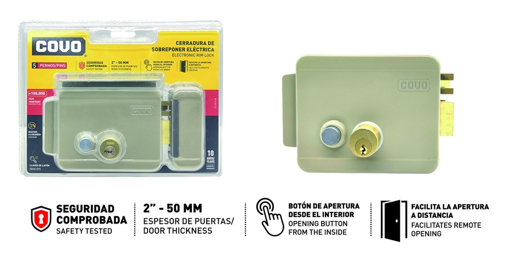 CERRADURA ELECTRICA 12V BL COVO 8-592
