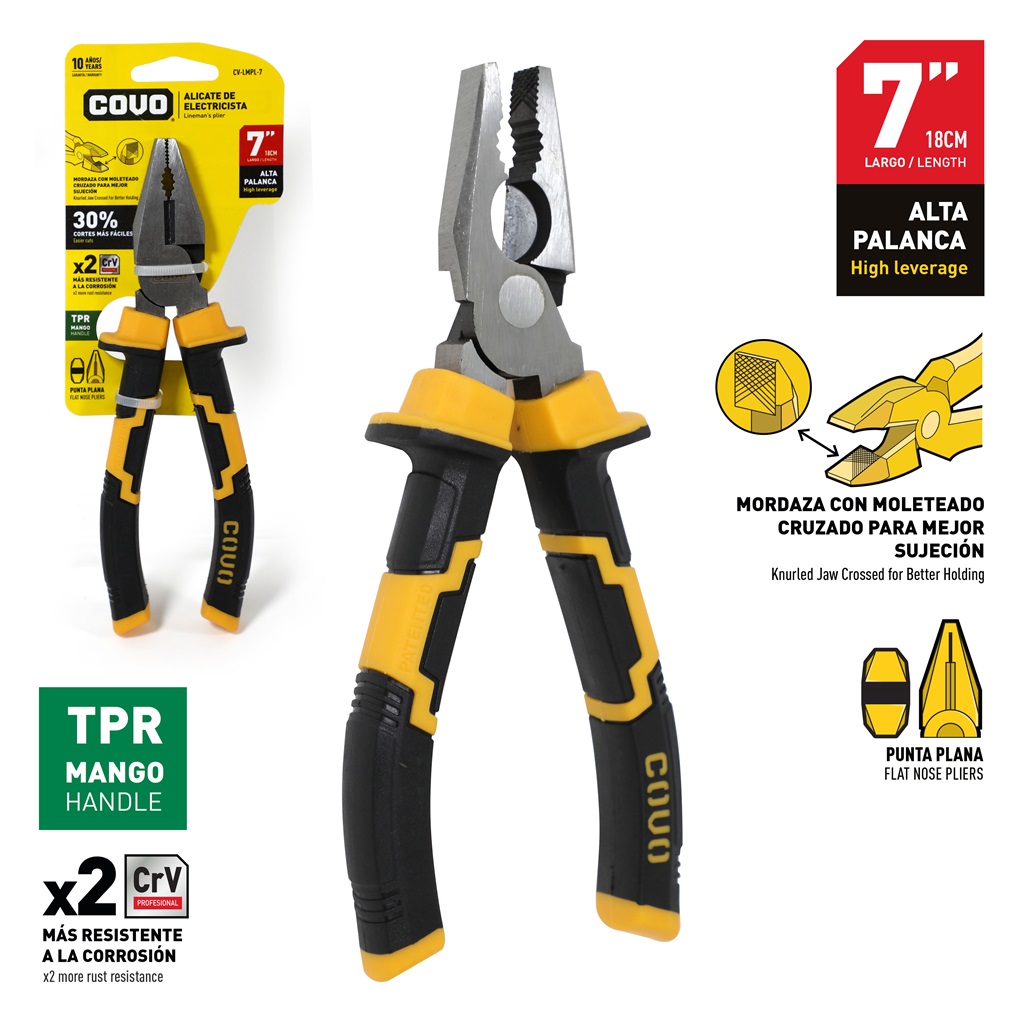 ALICATE ELECTRICISTA 7" COVO 8-603