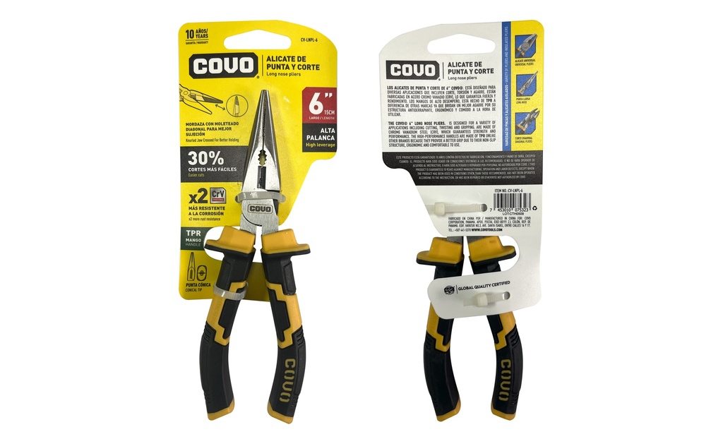 ALICATE PUNTA LARGA 6" COVO 8-606