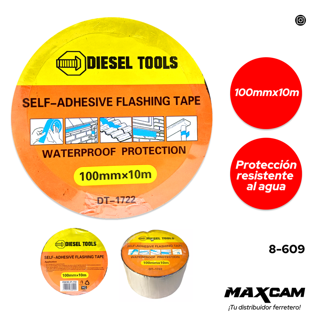 MANTO ADHESIVO ASFALTICO 10MT x 10CM DIESEL T 8-609