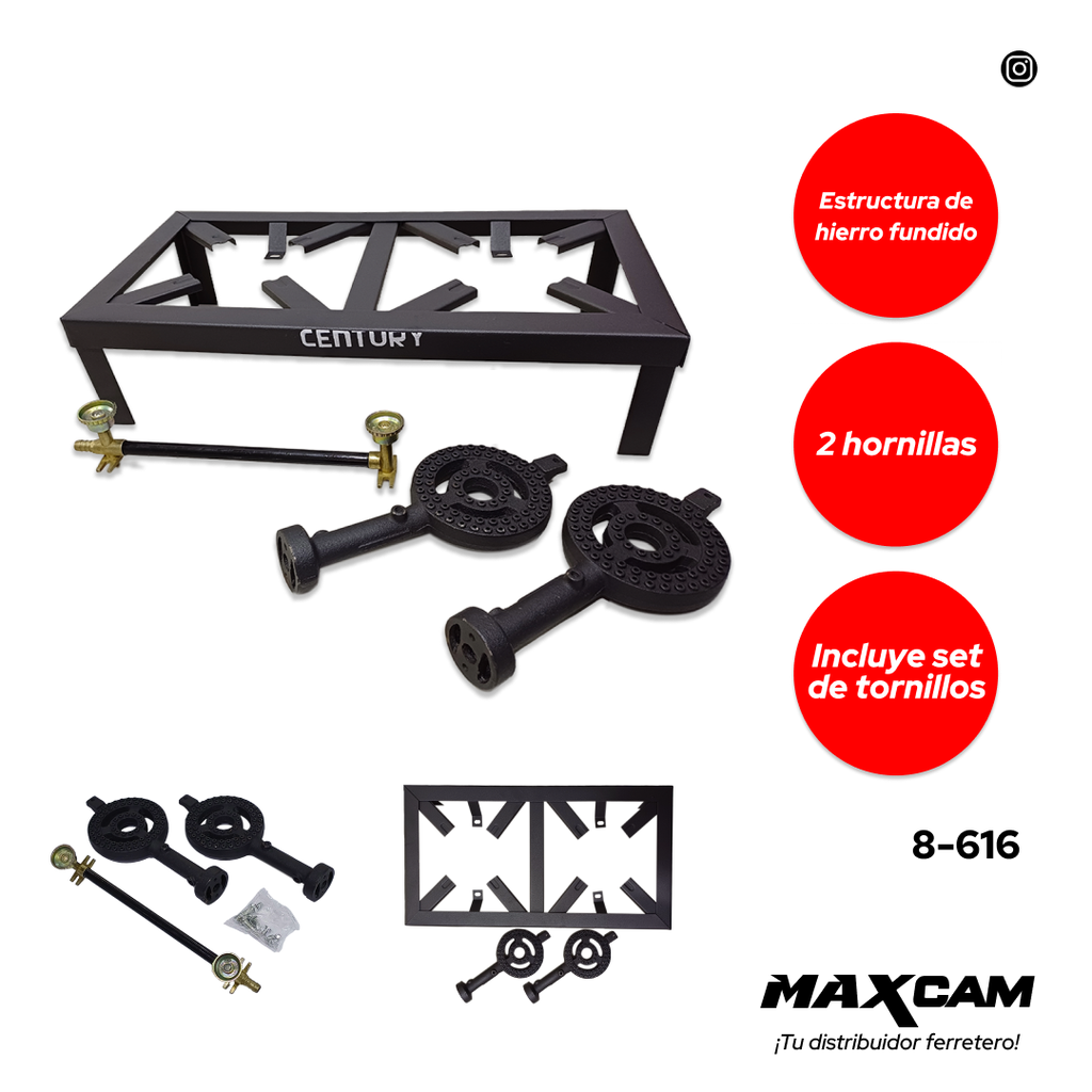 REVERBERO 2 QUEMADOR CENTURY 8-616