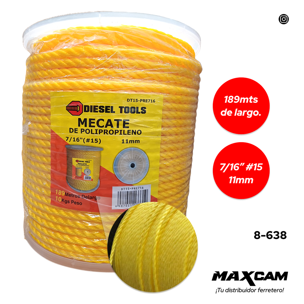 MECATE AMAR 7/16 x 10 KG DIESEL T 8-638