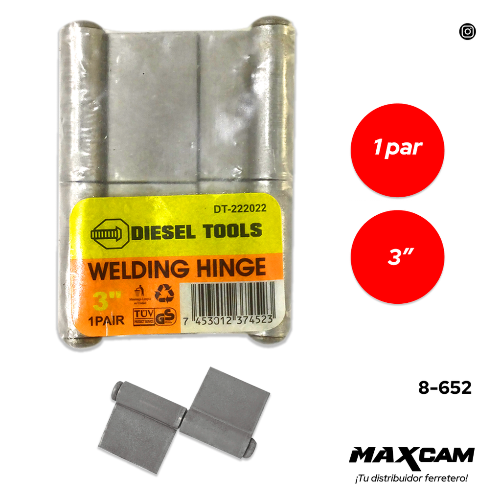 BISAGRA SOLDAR x 3" PAR DIESEL T 8-652