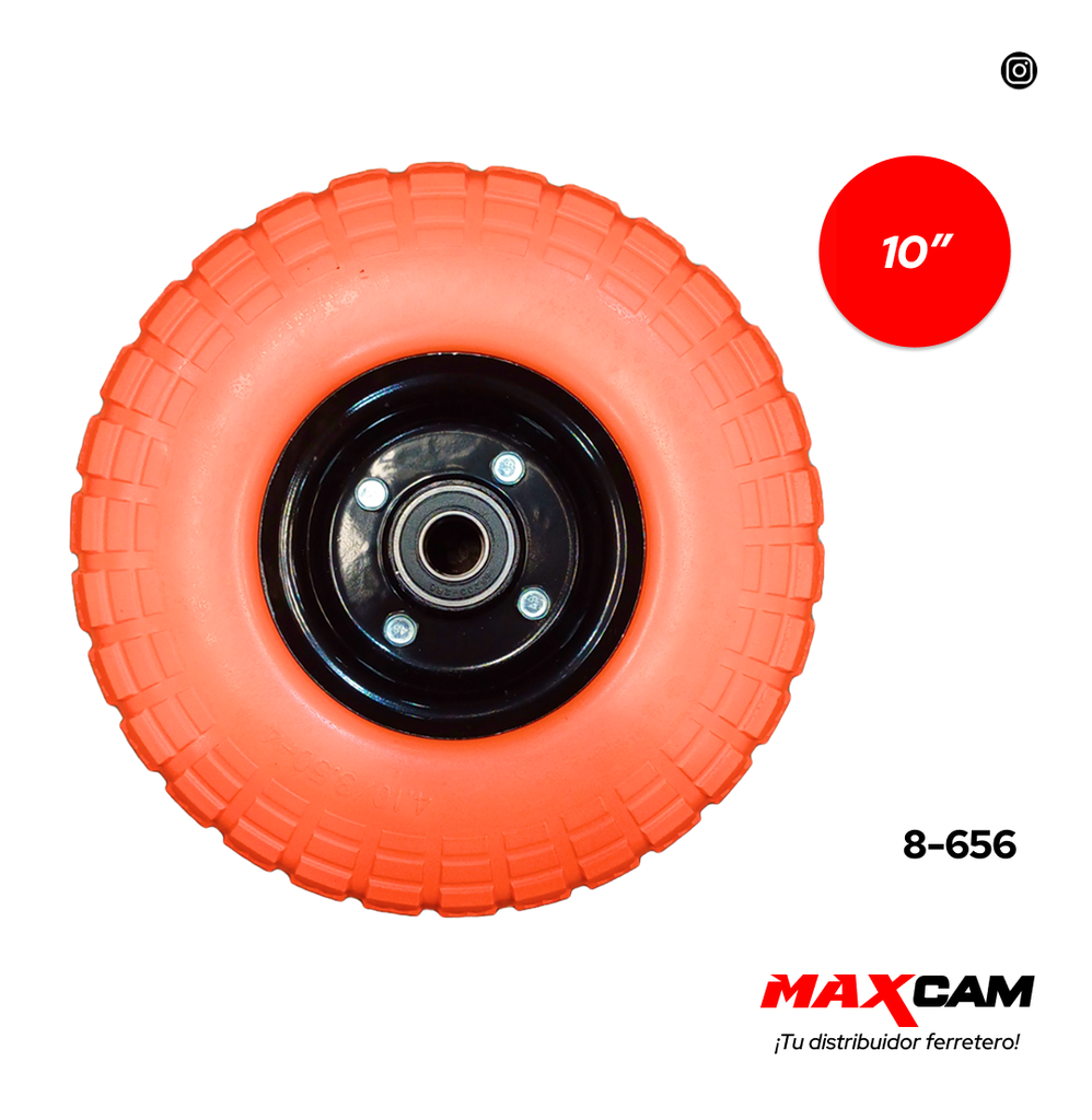 RUEDA MACIZA P/ CARRUCHA x 10" NARANJA 8-656