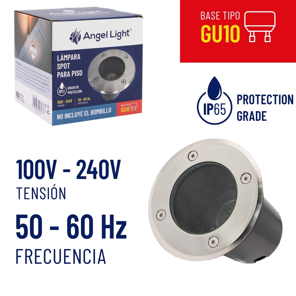 SPOT LED P/PISO LUZ GU10 (NO INCLUYE BOMBILLO) ANGEL LIGHT 8-678