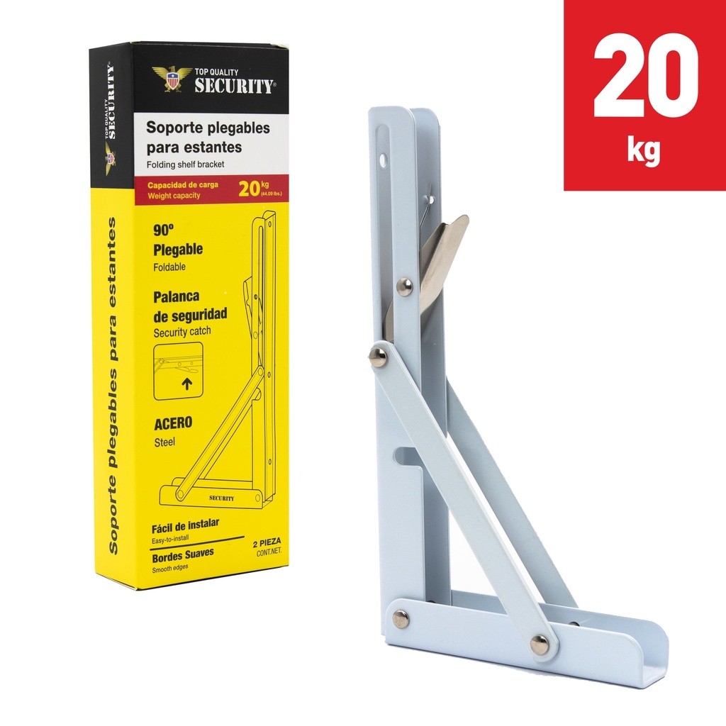 SOPORTES PLEGABLES 20CM PAR SECURITY 8-696