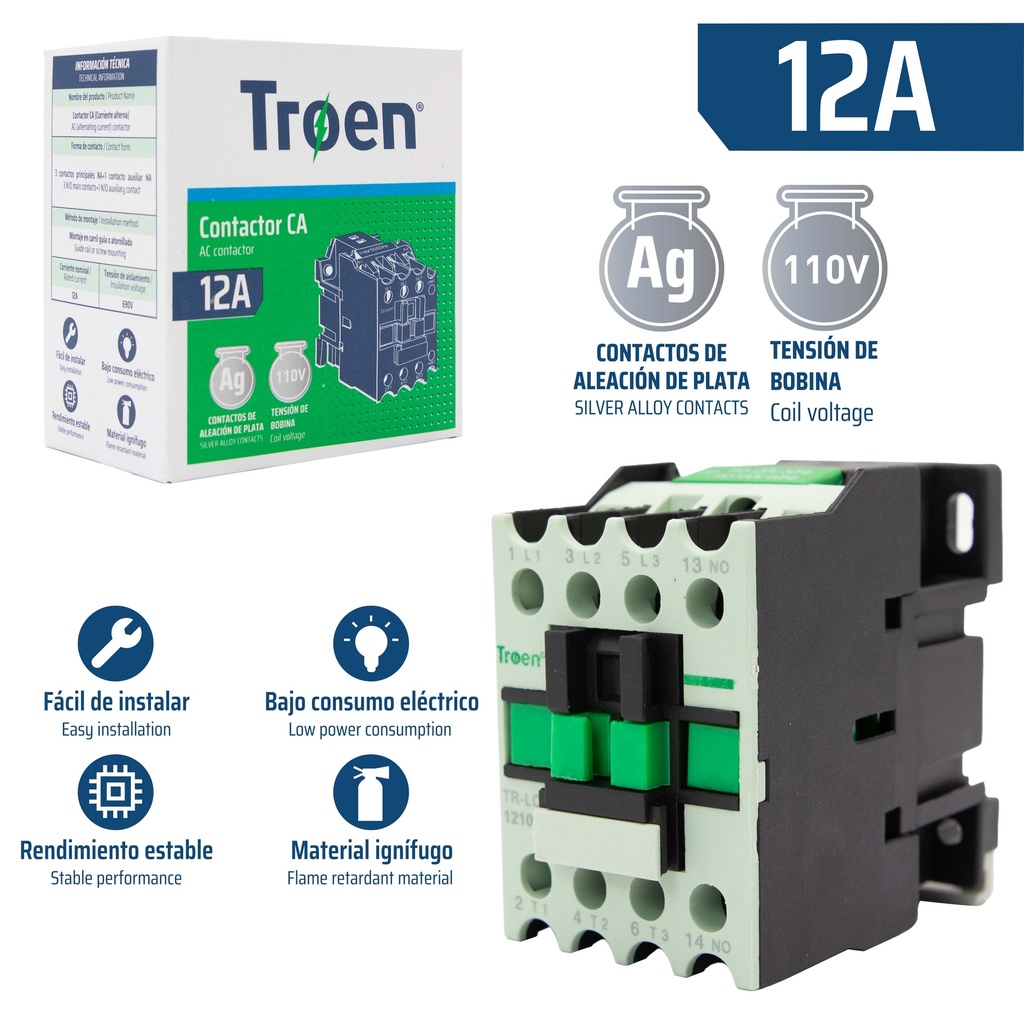 CONTACTOR 12A 110V TROEN 8-737