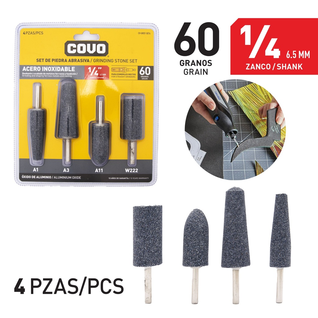 SET DE PULIR x 4 PCS ACERO INOX COVO 8-745