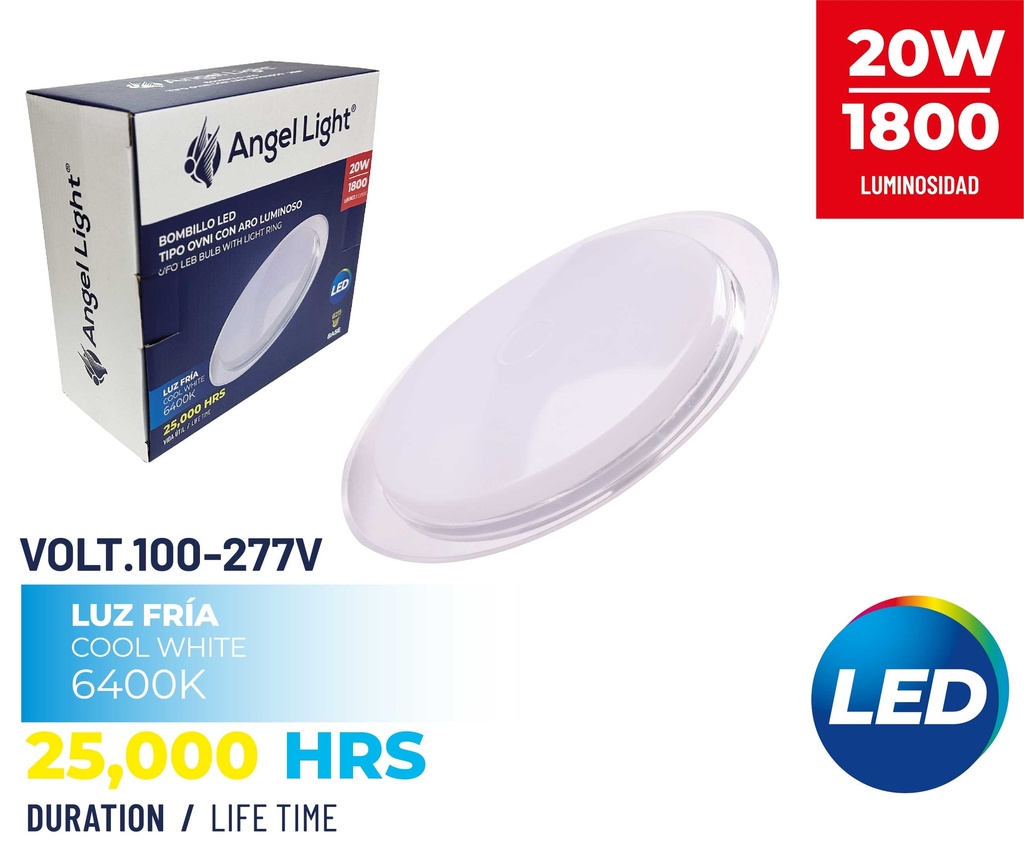 BOMBILLO LED UFO 20W 100-277V ANGEL LIGHT 8-764