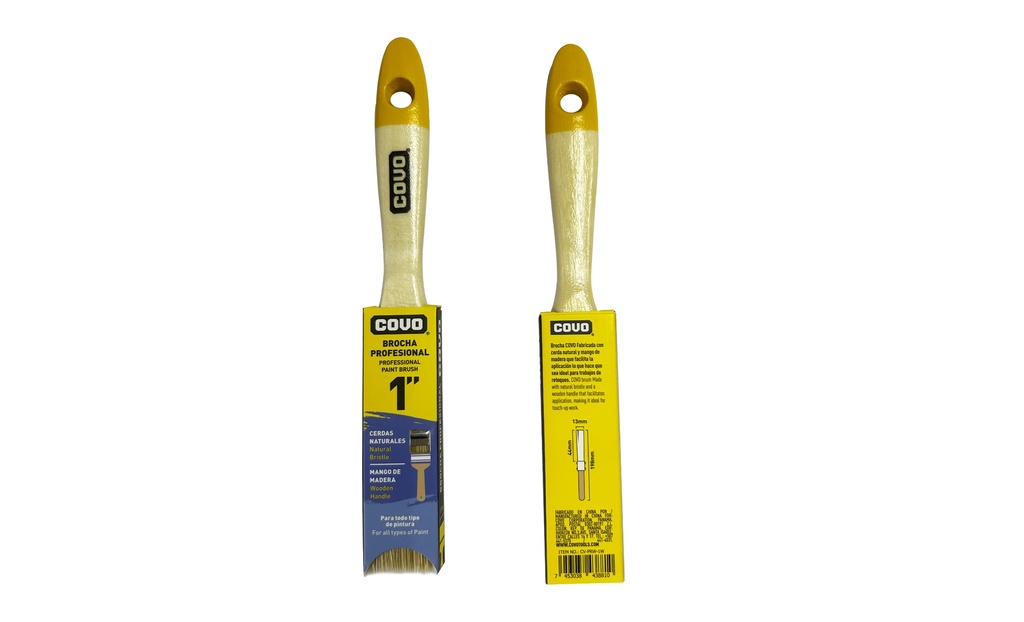BROCHA M/MADERA CERDA BLANCA 1" COVO 8-839